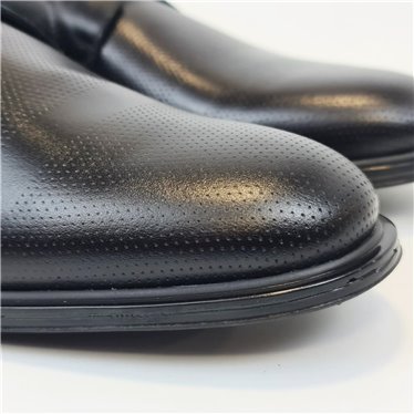 Men's Leather Derby Shoes Big Sizes Available Rubber Sole 14033 Black, by DJ Santa