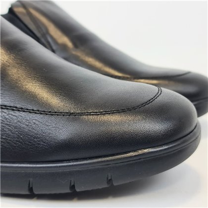 Men's Leather Slip-on Shoes Big Sizes Available Rubber Sole 13361 Black, by DJ Santa
