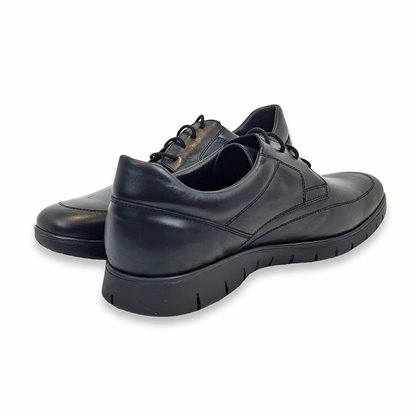 Men's Leather Lace-Up Shoes Big Sizes Available Rubber Sole 12492 Black, by DJ Santa