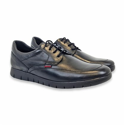 Men's Leather Lace-Up Shoes Big Sizes Available Rubber Sole 12492 Black, by DJ Santa