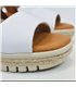 Sandalias Cuña Baja Mujer Piel Plantilla Acolchada Y Elásticos 1260 Blanco, de Blusandal
