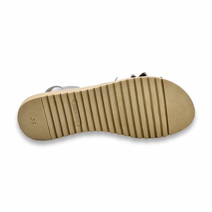 Sandalias Cuña Baja Mujer Piel Plantilla Acolchada 24925 Blanco, de Blusandal