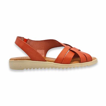 Womens Low Wedge Sandals with Padded Insole 24925 Coral, by Blusandal