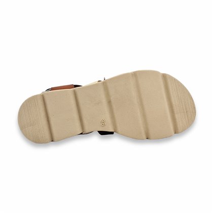 Sandalias Cuña Baja Mujer Piel Plantilla Acolchada 24106 Multicuero, de Blusandal