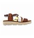 Sandalias Cuña Baja Mujer Piel Plantilla Acolchada 24106 Multicuero, de Blusandal