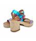 Womens Platform Leather Sandals Padded Insole 14543 Multicolour, by Blusandal