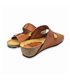 Sandalias Bio Cuña Baja Mujer Piel Plantilla Acolchada 701BLU Cuero, de Blusandal