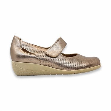 Women's Low Wedge Mary Jane Shoes Leather Removable Insole 71TP Platinum, by Tupié