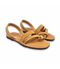 Womens Suede Leather Flat Menorcan Sandals Padded Insole 2552 Leather, by C. Ortuño