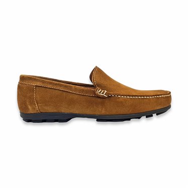 Mens Suede Comfort Loafers Rubber Sole 980 Leather, by Latino