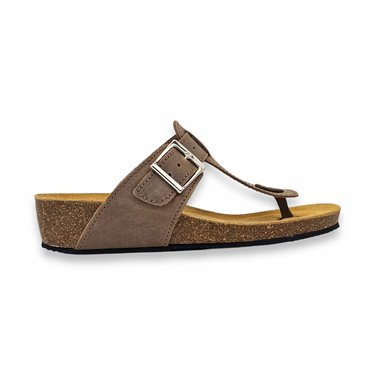 Womens Bio Thong Sandals Padded Insole 714 Taupe, by BluSandal