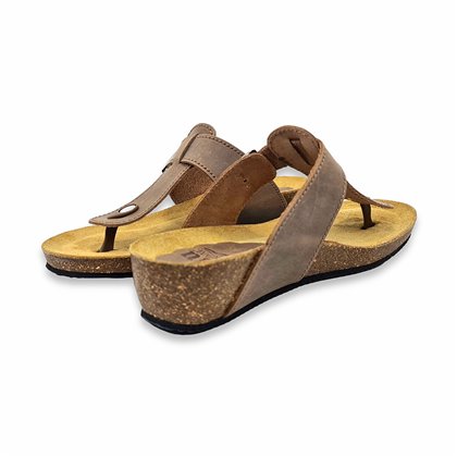 Womens Bio Thong Sandals Padded Insole 714 Taupe, by BluSandal