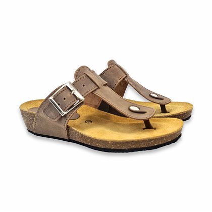 Womens Bio Thong Sandals Padded Insole 714 Taupe, by BluSandal