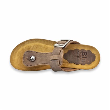 Womens Bio Thong Sandals Padded Insole 714 Taupe, by BluSandal