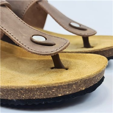 Womens Bio Thong Sandals Padded Insole 714 Taupe, by BluSandal
