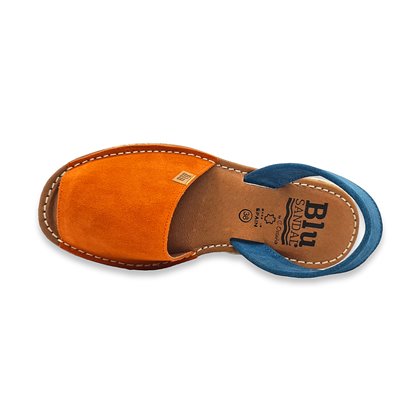 Avarcas Menorquinas Plataforma Mujer Piel Ante Plantilla Acolchada 15202 Naranja, de C. Ortuño