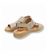 Sandalias Cuña Baja Mujer Piel Velcro Y Elástico Plantilla Gel 3701 Hielo, de Blusandal