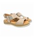 Sandalias Cuña Baja Mujer Piel Velcro Y Elástico Plantilla Gel 3701 Hielo, de Blusandal