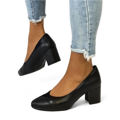 Zapatos De Salon Tacón Medio Mujer Piel  Dayer21 Negro, de Desireé