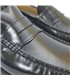 Mens Leather Beefroll Penny Loafers Rubber Sole 1300 Black, by Latino