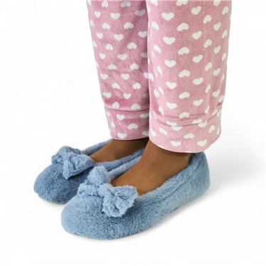 Zapatillas Casa Cerradas Mujer Suapel Lacito Suela Antideslizante 4360 Celeste, de Tupié