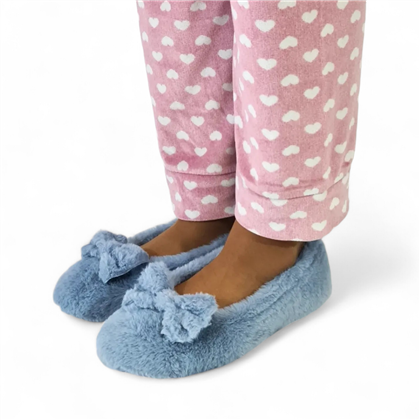 Zapatillas Casa Cerradas Mujer Suapel Lacito Suela Antideslizante 4360 Celeste, de Tupié