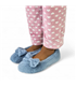 Zapatillas Casa Cerradas Mujer Suapel Lacito Suela Antideslizante 4360 Celeste, de Tupié