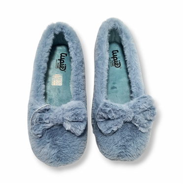 Zapatillas Casa Cerradas Mujer Suapel Lacito Suela Antideslizante 4360 Celeste, de Tupié