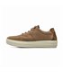 Mens Leather Casual Sneakers Ellastic Laces Ultralight Sole Removable Insole 1064 Taupe, by Éxodo