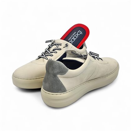 Mens Leather Casual Sneakers Ellastic Laces Ultralight Sole Removable Insole 1064 Ice, by Éxodo