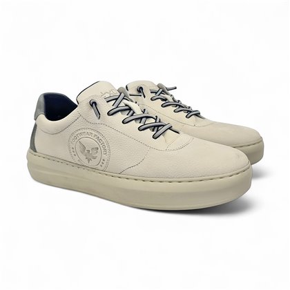 Mens Leather Casual Sneakers Ellastic Laces Ultralight Sole Removable Insole 1064 Ice, by Éxodo