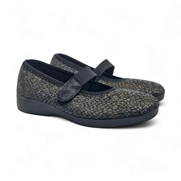Womens Comfort Mary Janes in Lycra Ellastic Strap Removable Insole Non-Slip Sole 809 Black, by Tupié