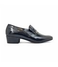 Mens Leather Cuban Heel Slip-on Shoes Leather Sole Leather Linning 2012 Black, by Moyá