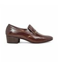 Mens Leather Cuban Heel Slip-on Shoes Leather Sole Leather Linning 2014 Mahogany, by Moyá