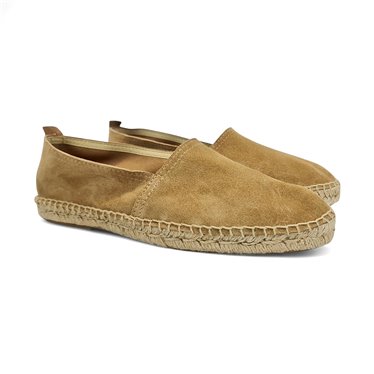 Classic Mens Leather Espadrilles Esparto Rubber Sole 2003 Sand, by Casual








