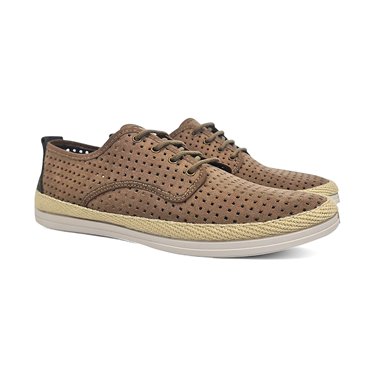 Mens Sneakers Espadrilles Lace-Up Removable Insole Rubber Sole 524 Tobacco, by Tupie








