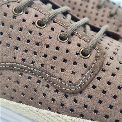 Deportivas Alpargatas Hombre Cordones Plantilla Extraible Suela Goma 524 Tabaco, de Tupie