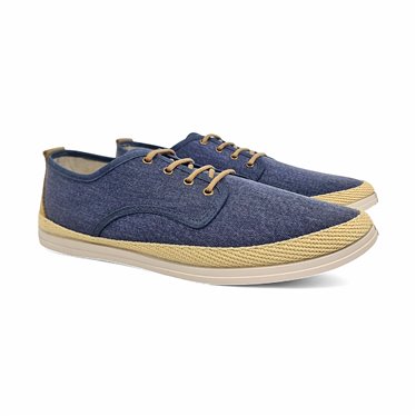 Mens Denim Espadrilles Sneakers Laces Removable Insole Rubber Sole 520 Jeans by Tupie