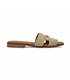 Womens Leather Flat Flip-Flop Style Sandals Suede Gold Detail Padded Insole 105 Beige, by Bda