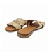 Womens Leather Flat Flip-Flop Style Sandals Suede Gold Detail Padded Insole 105 Beige, by Bda