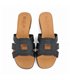 Sandalias Planas Tipo Chancla Mujer Piel Grabada Plantilla Acolchada 3081 Negro, de Bda