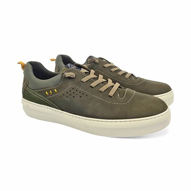 Zapatos Casual Tipo Deportivas Hombre Piel Cordón Elástico Suela Ultraligera Plantilla Extraíble 4143 Kaki, de Di Prieto