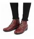 Botines Cómodos Mujer Piel Blanda Cuña Cremallera Y Cordones Elásticos 3950 Burdeos, de Berelax