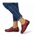 Zapatos Cómodos Cuña Mujer Piel Blanda Elásticos Laterales Velcro 3507 Rojo, de Berelax