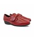 Zapatos Cómodos Cuña Mujer Piel Blanda Elásticos Laterales Velcro 3507 Rojo, de Berelax
