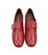 Womens Leather Wedge Comfort Shoes Side Elastics Velcro 3507 Red, by BeRelax