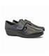 Womens Leather Wedge Comfort Shoes Side Elastics Velcro 3507 Black, by BeRelax