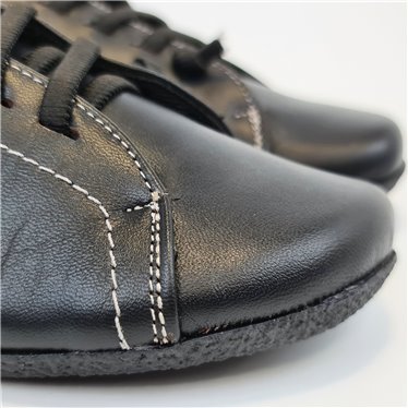 Deportivas / Sneakers Mujer Piel Blanda Cordón Elástico 454 Negro, de Berelax