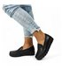 Mocasines Confort Cuña Mujer Piel Blanda Adorno Antifaz 3145 Negro, de Berelax