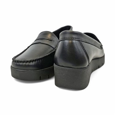 Mocasines Confort Cuña Mujer Piel Blanda Adorno Antifaz 3145 Negro, de Berelax